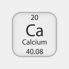 Calcium symbol. Chemical element of the periodic table. Vector illustration.