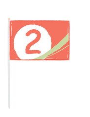 Election flags with numbers in flat vector illustration