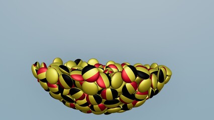 3D rendering of actual colored candy with a flag of Belgium , isolated 