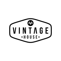 Retro Vintage House Hipster Emblem Logo design