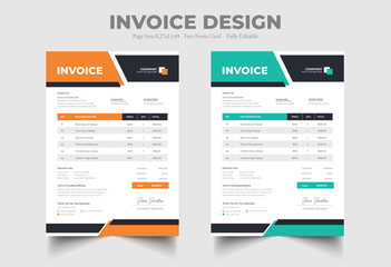 minimal invoice template vector design