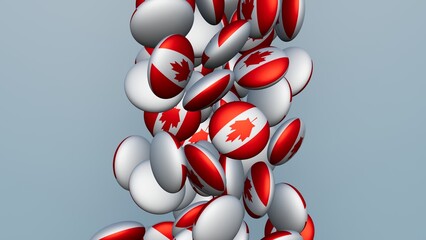 3D rendering of actual colored candy with a flag of Canada , isolated 