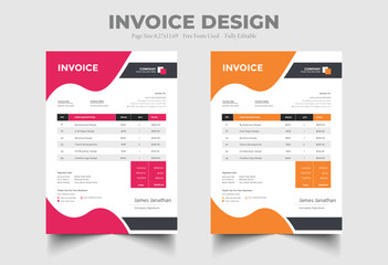 minimal invoice template vector design