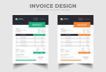 minimal invoice template vector design
