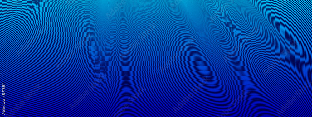 Poster blue lines in 3d perspective vector abstract background, dynamic linear minimal design, wave lied pa
