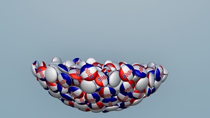 3D rendering of actual colored candy with a flag of Croatia , isolated 
