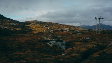 barren landscape with clouds