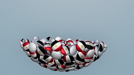 3D rendering of actual colored candy with a flag of Egypt , isolated 