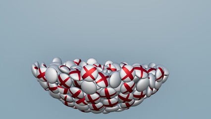 3D rendering of actual colored candy with a flag of England , isolated 