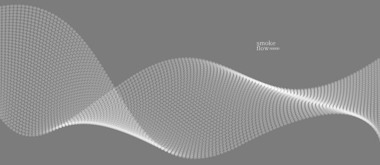 Abstract vector smoke background, wave of flowing circles particles, grey abstract illustration, smooth and soft design, relaxing image.