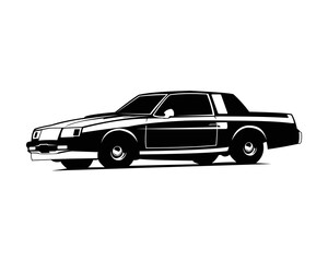 Obraz premium vector graphic illustration of a black muscle car on a white background.