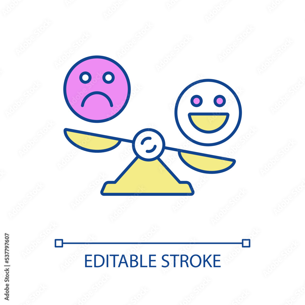 Poster increase positive experience rgb color icon. coping with negative emotions. changing mental state. i