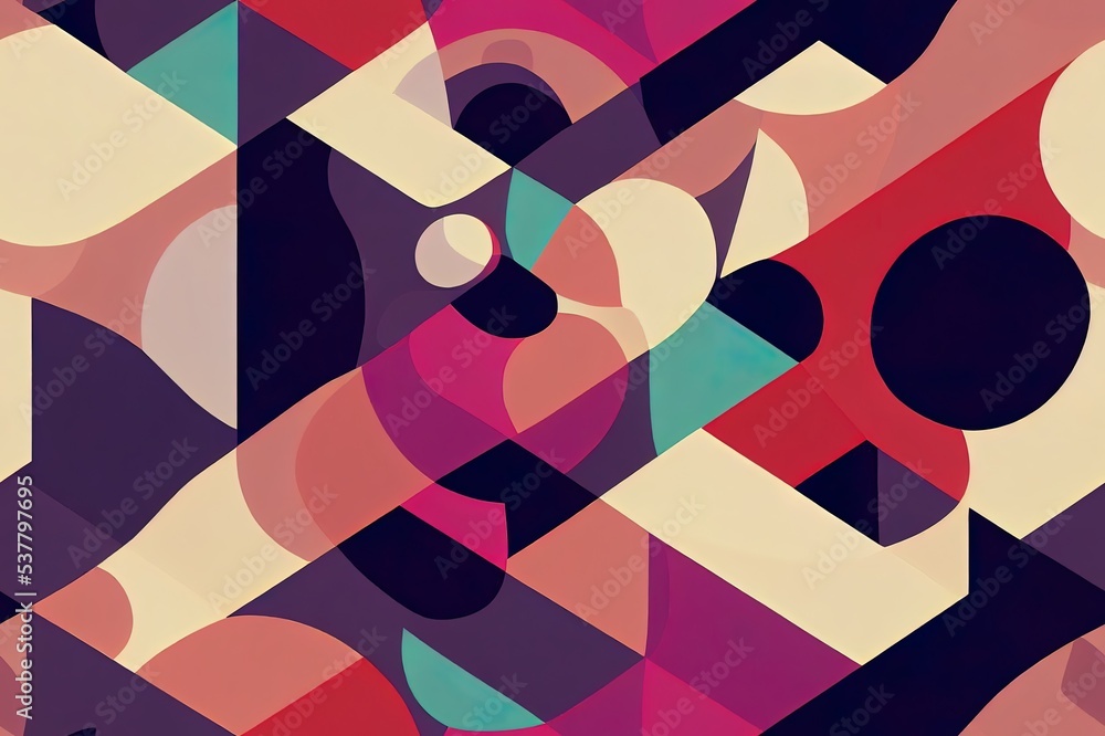 Poster geometry minimalistic artwork poster with simple shape and figure. abstract 2d pattern design in sca