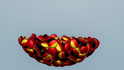 3D rendering of actual colored candy with a flag of Germany , isolated 