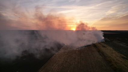 Garbage pollution from Incinerated and disposed of incorrectly A source of pollution And spread the disease.Smoke of burning garbage into the air- pollution from waste garbage.