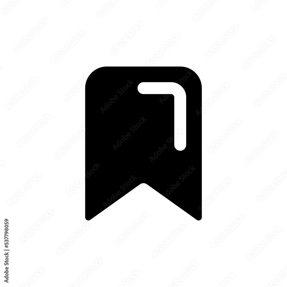 Poster marked content black glyph ui icon. bookmark for website pages. chosen data. user interface design. 