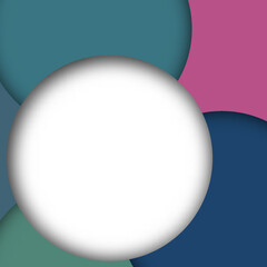 White circle shapes paper background. illustration vector design papercut, geometric round, presentation creative wallpaper brochure.
