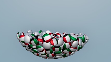 3D rendering of actual colored candy with a flag of Kuwait , isolated 