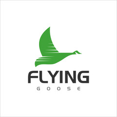 Fototapeta na wymiar Flying goose transportation vector logo