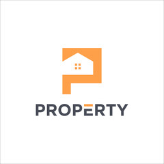 letter P alphabet and vector logo property