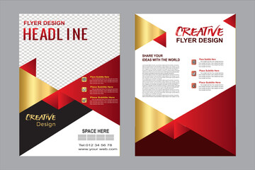 Flyer design. Business brochure template. Annual report cover. Booklet for education, advertisement, magazine page. A4 size vector illustration.