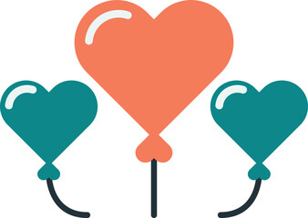 balloons for party illustration in minimal style