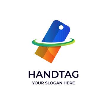 Hand Tag Sale Colorful Gradient Company Logo Template