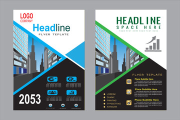 Fototapeta na wymiar Flyer design. Business brochure template. Annual report cover. Booklet for education, advertisement, magazine page. A4 size vector illustration.