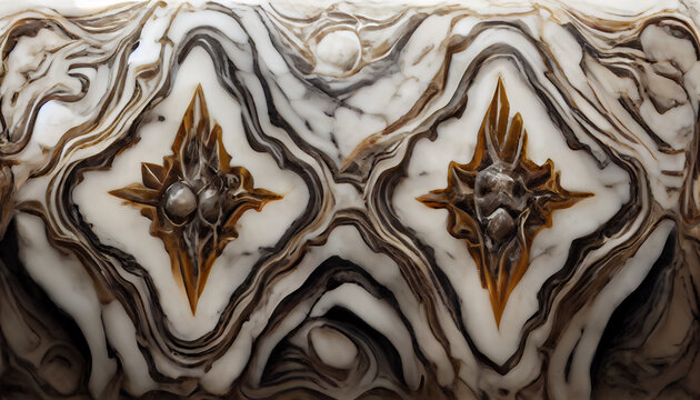 Marbling wallpaper design with natural luxury style swirls of marble and gold powder.
