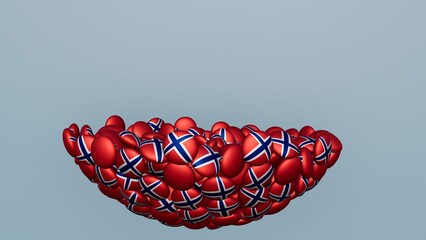 3D rendering of actual colored candy with a flag of Norway , isolated 