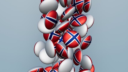 3D rendering of actual colored candy with a flag of Norway , isolated 