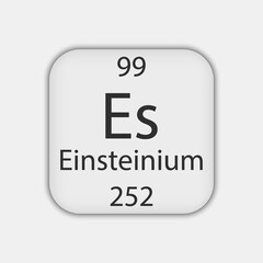 Einsteinium symbol. Chemical element of the periodic table. Vector illustration.