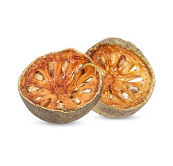 Dry Bael fruit - Slices of dry Bael fruit isolated on transparent background (.PNG)