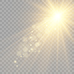 	
Vector transparent sunlight special lens flare light effect. Bright beautiful star. Light from the rays.	
