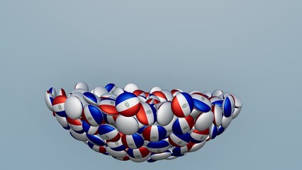 3D rendering of actual colored candy with a flag of Paraguay , isolated 