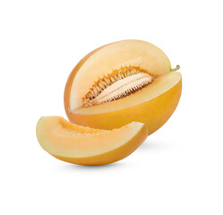 Fresh Cantaloupe isolated on transparent background. (.PNG)