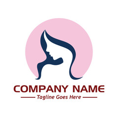 beauty woman logo, company logo example, a simple vector design