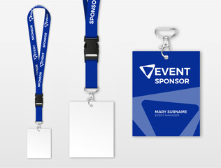 Wide ribbon lanyard template with identification card - 537803610