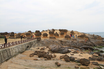 Yehliu natural landscape at Yehliu Geopark in Taiwan 19 April 2011