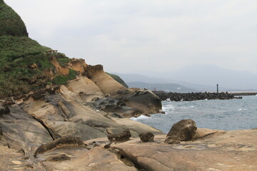 Yehliu natural landscape at Yehliu Geopark in Taiwan 19 April 2011