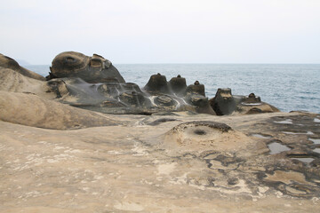 Yehliu natural landscape at Yehliu Geopark in Taiwan 19 April 2011