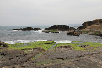 Yehliu natural landscape at Yehliu Geopark in Taiwan 19 April 2011