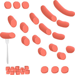 Various sweet tasty sausage