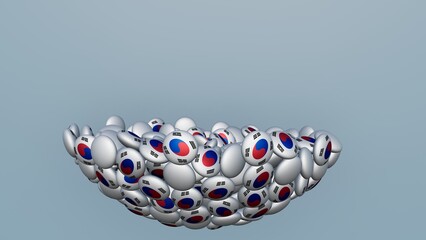 3D rendering of actual colored candy with a flag of South Korea , isolated 