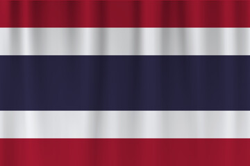Vector flag of Thailand. Thailand waving flag background.