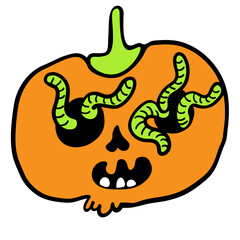 cartoon style vector illustration halloween pumpkins