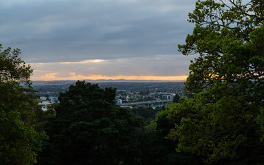 Cloudy view of Auckland from Mt Eden.