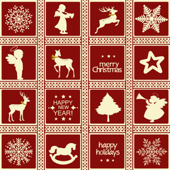 Christmas pattern with holiday Christmas elements - 537807633