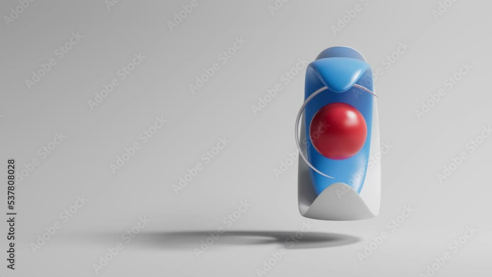 Poster 3d render of abstract figures with loop rotationat the right side of screen. minimal design. clean a