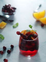 Winter cranberry and orange drink	